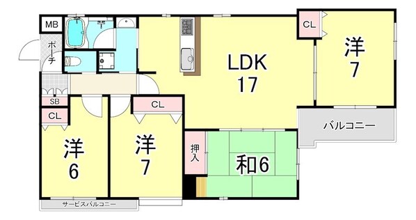 オークヒルズ立花北の物件間取画像